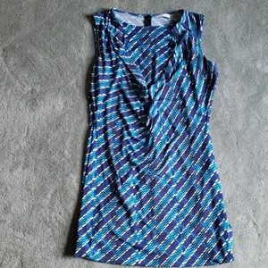 EUC Calvin Klein Sz 12 blue/white/black dress